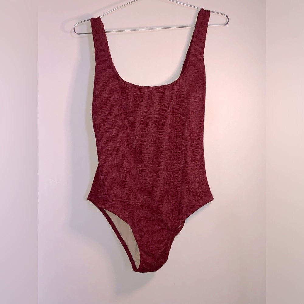 Kona Sol Wine Red One Piece Swimsuit